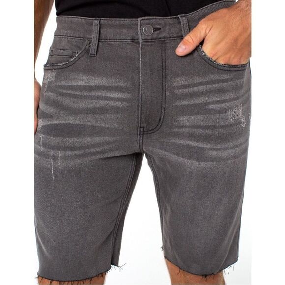 Slim Fit Denim Stretch Shorts Lightly Destructed With Raw Hem 2-Pack Size 28 - Picture 13 of 13